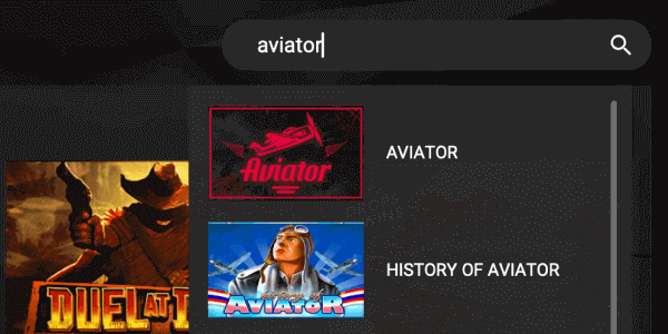 Строка поиска в 1xSlots